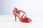 Nicole crvene glitter plesne cipele za tango i salsa plesove s petom od 8cm.